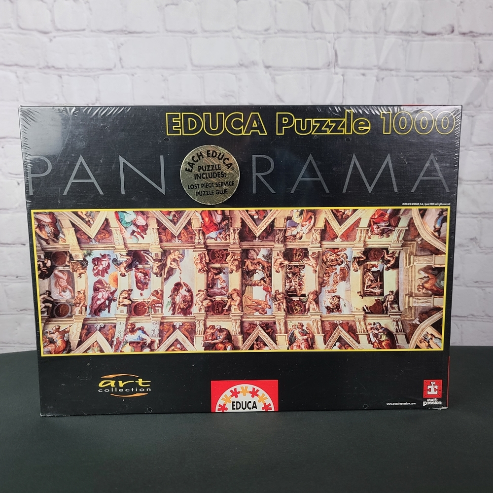 EDUCA Panorama Puzzle 1000 pieces. Sistine Chapel 96 x 34 cm  37.8"x 13.…